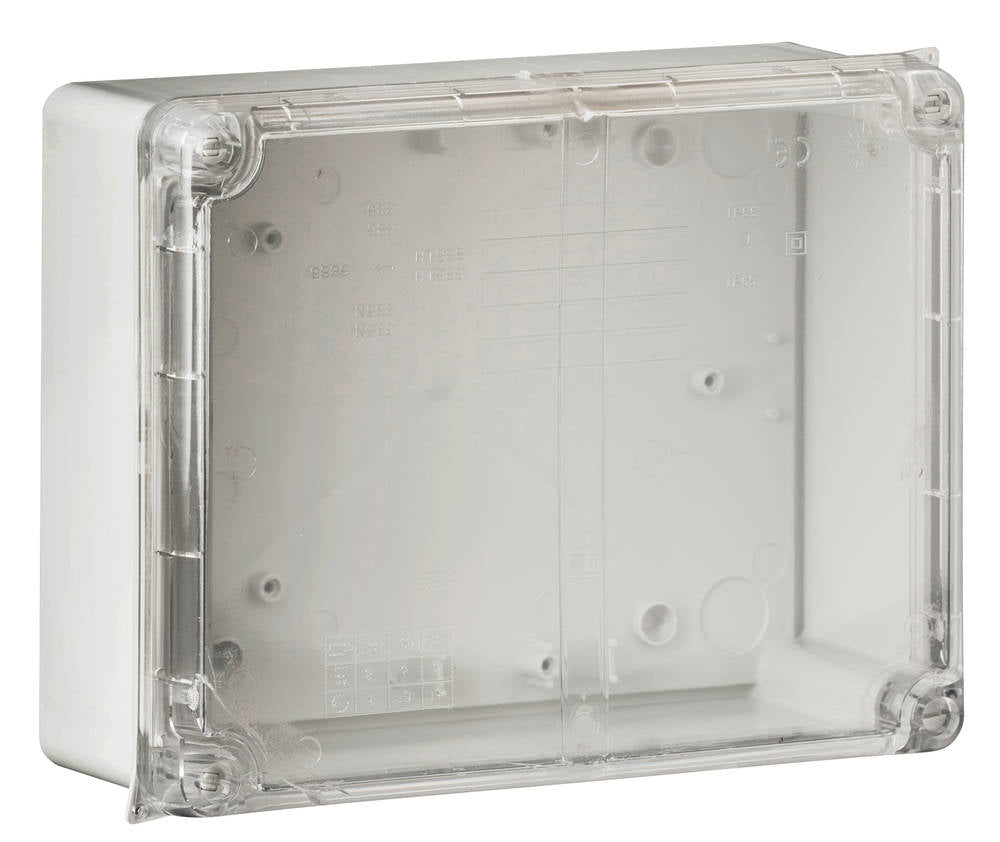 Wiska 6886N CLWIB4 230 x 180 x 88mm Thermoplastic Clear Lid Enclosure Light Grey IP55