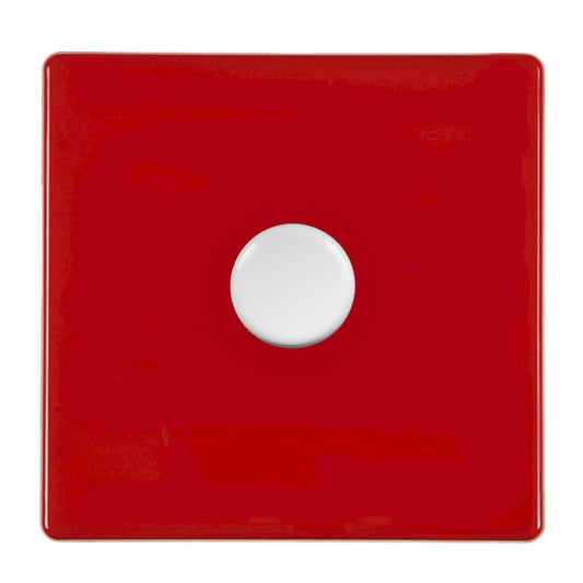 Hamilton 7RC1XLEDITB100WH 1 Gang 100W LED Dimmer Pillar Box Red White Insert