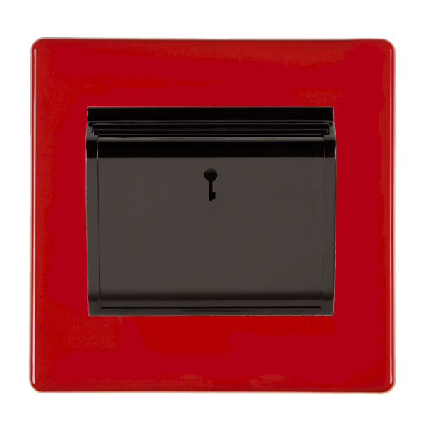 Hamilton 7RCC11BL-B 1 Gang 10A Key Card Switch with LED Pillar Box Red Black Insert