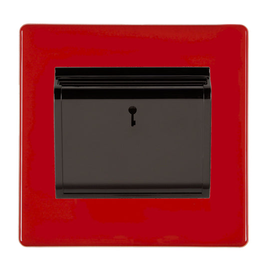 Hamilton 7RCC11BL-B 1 Gang 10A Key Card Switch with LED Pillar Box Red Black Insert
