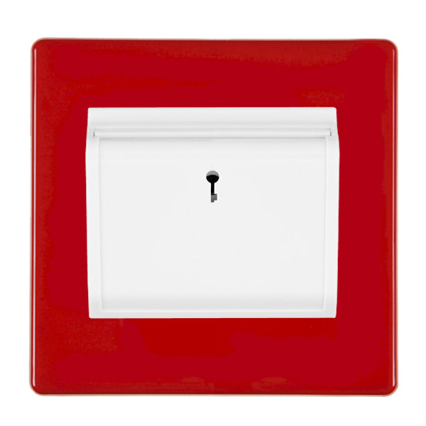 Hamilton 7RCC11WH-W 1 Gang 10A Key Card Switch with LED Pillar Box Red White Insert