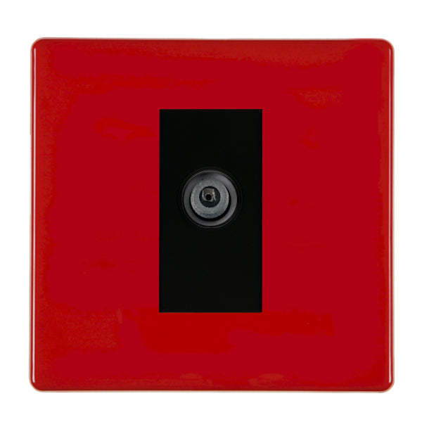 Hamilton 7RCDSATB 1 Gang Non-Isolated Satellite Outlet Pillar Box Red Black Insert