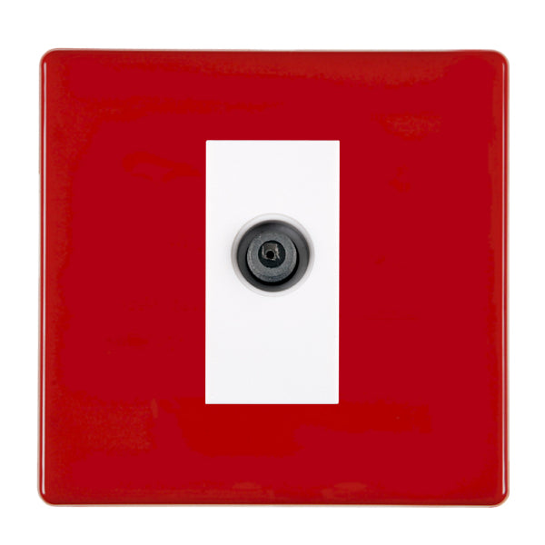 Hamilton 7RCDSATW 1 Gang Non-Isolated Satellite Outlet Pillar Box Red White Insert
