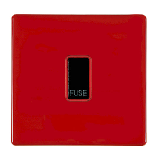 Hamilton 7RCFNBL-R 13A DP Unswitched Spur with Neon Pillar Box Red Black Insert