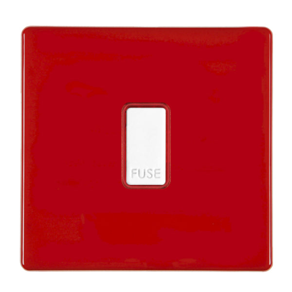 Hamilton 7RCFNWH-R 13A DP Unswitched Spur with Neon Pillar Box Red White Insert