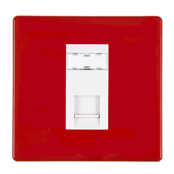 Hamilton 7RCJ12W 1 Gang RJ12 Outlet Pillar Box Red White Insert