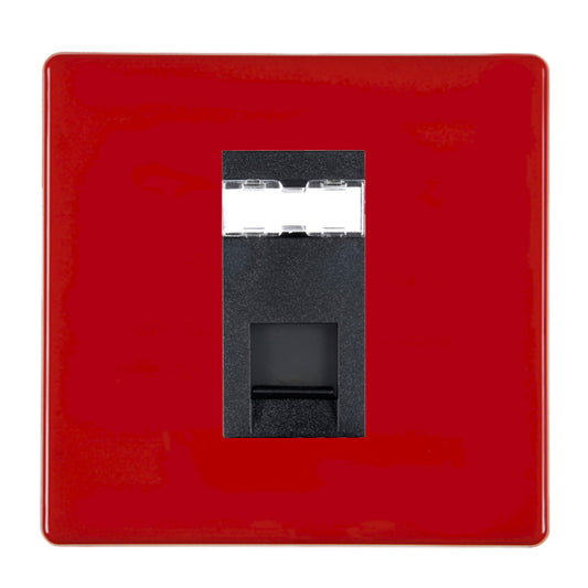 Hamilton 7RCJ45B 1 Gang RJ45 Outlet Pillar Box Red Black Insert