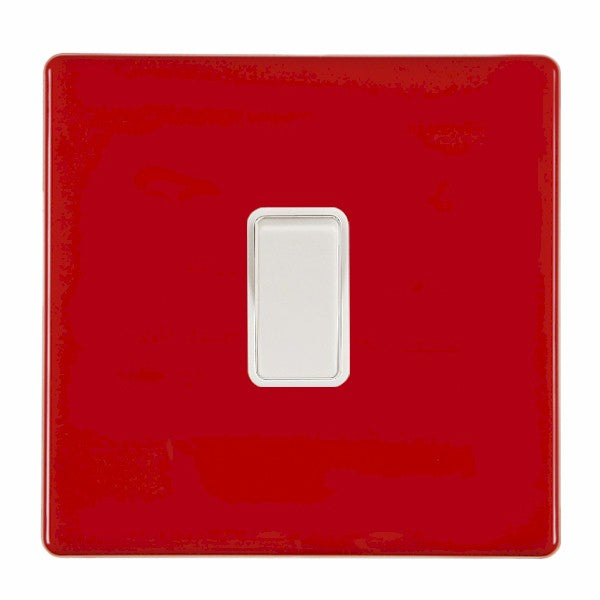Hamilton 7RCR31WH-W 1 Gang 10A Intermediate Switch Pillar Box Red White Insert