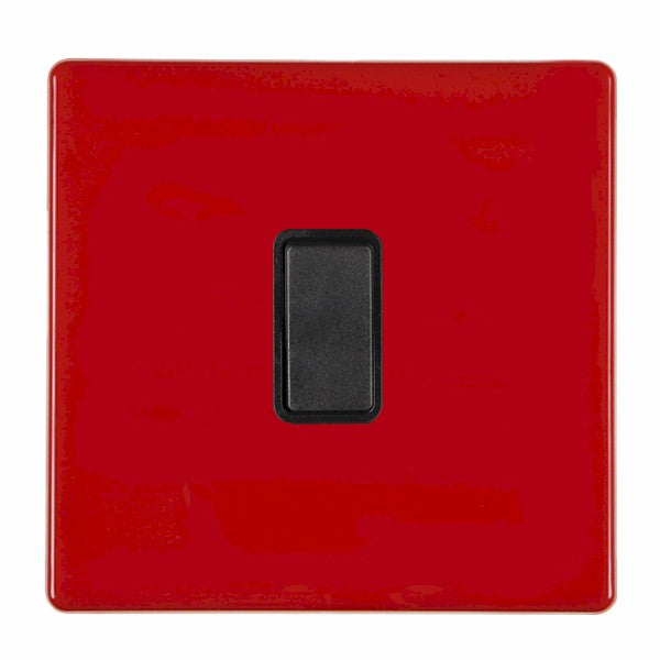 Hamilton 7RCR31BL-B 1 Gang 10A Intermediate Switch Pillar Box Red Black Insert