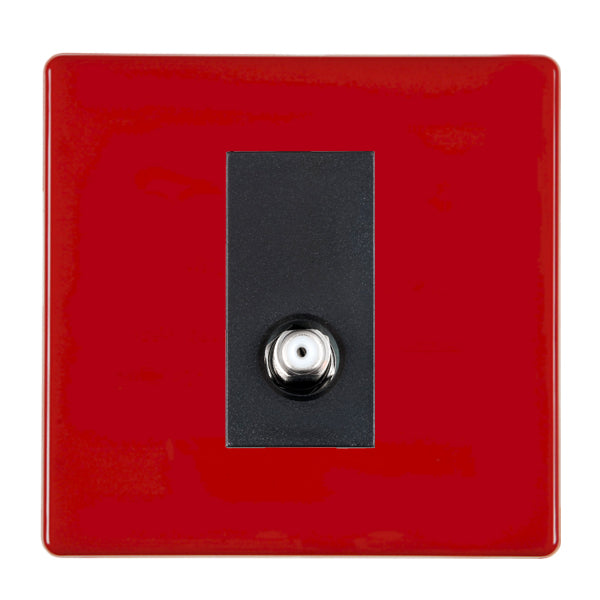 Hamilton 7RCSATIB 1 Gang Isolated Satellite Outlet Pillar Box Red Black Insert