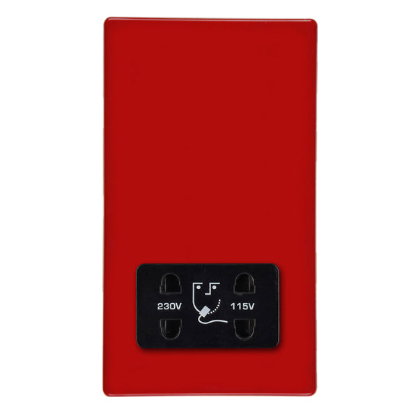 Hamilton 7RCSHSB Dual Voltage Shaver Socket Pillar Box Red Black Insert