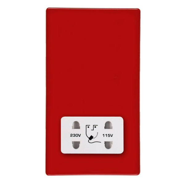 Hamilton 7RCSHSW Dual Voltage Shaver Socket Pillar Box Red White Insert