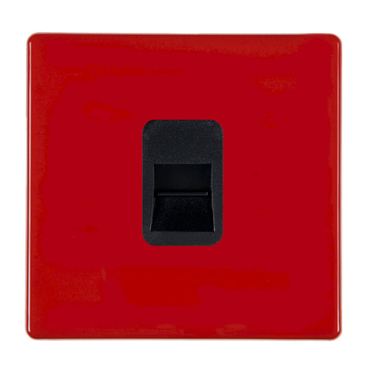 Hamilton 7RCTCMB 1 Gang Master Telephone Socket Pillar Box Red Black Insert