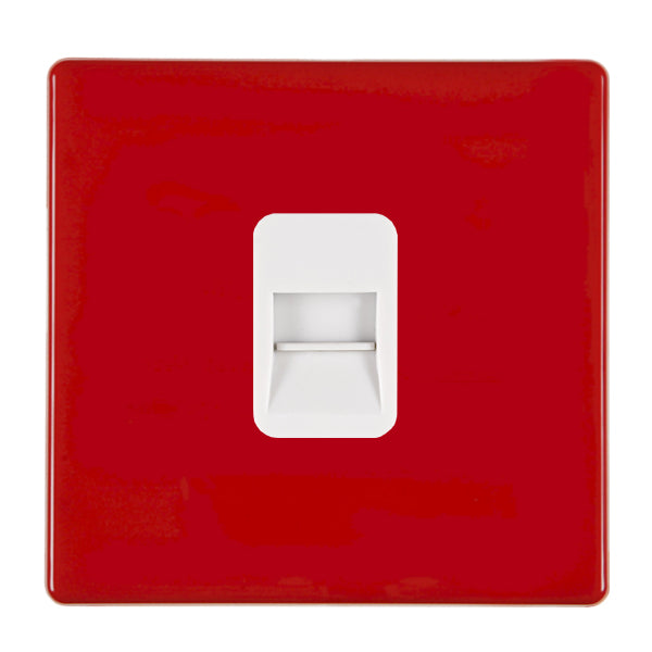 Hamilton 7RCTCMW 1 Gang Master Telephone Socket Pillar Box Red White Insert