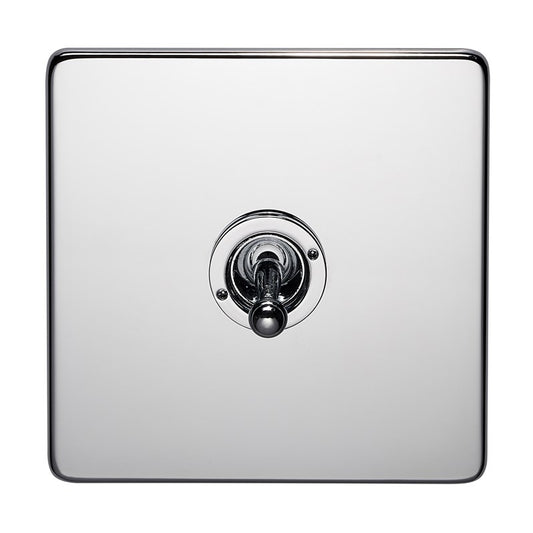 Crabtree 7T70/HPC 1 Gang 2 Way Toggle Switch Polished Chrome