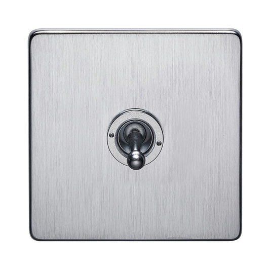 Crabtree 7T70/SC 1 Gang 2 Way Toggle Switch Satin Chrome
