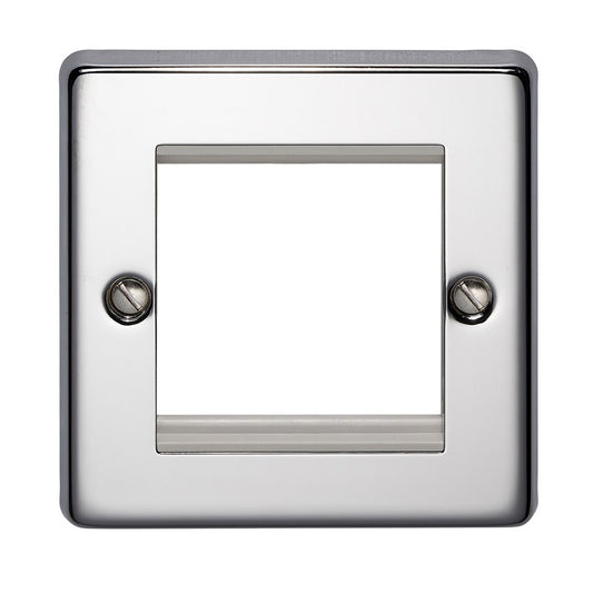 Crabtree 8092/HPC 1 Gang 2 Module Euromodule Faceplate Polished Chrome White Insert