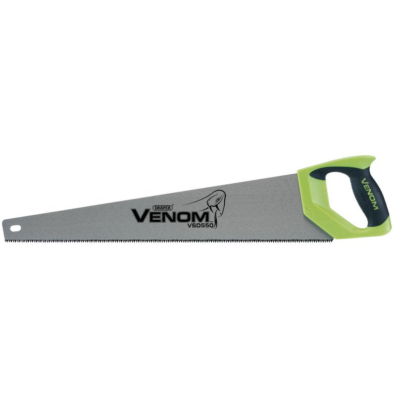 Draper VSD500-78 Venom® 500mm / 20'' First Fix Double Ground Handsaw 7tpi / 8ppi Green & Yellow