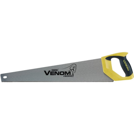 Draper VSD550-1112 Venom® 550mm / 22'' Second Fix Double Ground Handsaw 11tpi / 12ppi Yellow