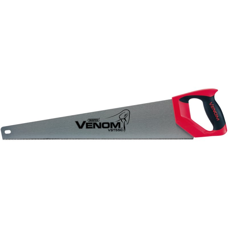 Draper VST550-1112 Venom® 550mm / 22'' Second Fix Triple Ground Handsaw 11tpi / 12ppi Red