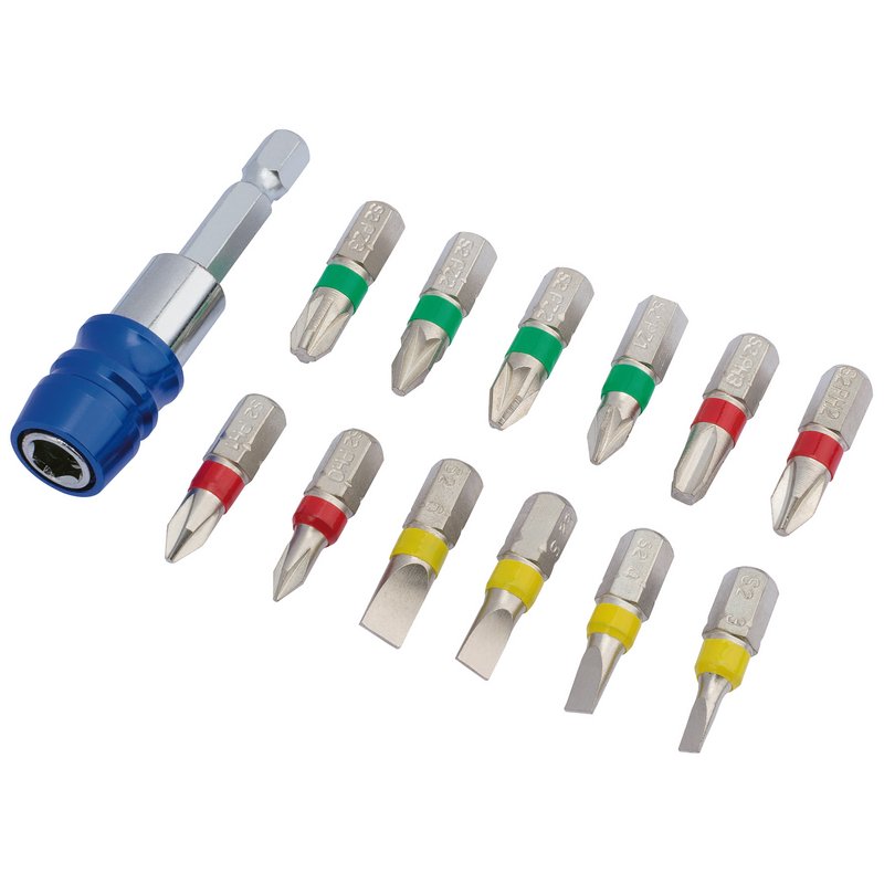 Draper Expert CMBH13 Expert Coloured Screwdriver Bit Set with Magnetic Holder 13pc