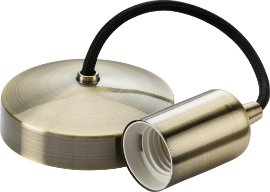 Knightsbridge 8270AB 6'' E27 Contemporary Pendant Set Antique Brass