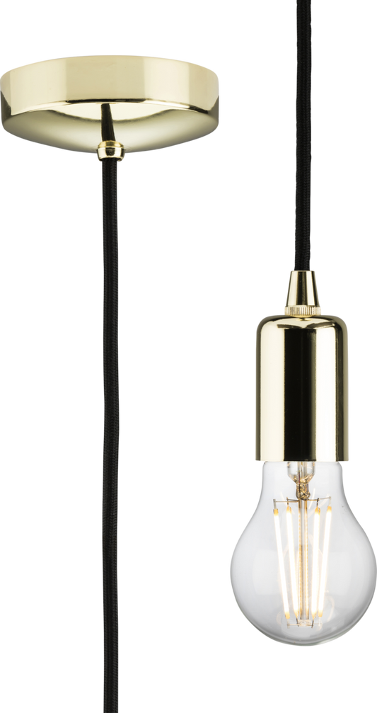 Knightsbridge 8270LPB 1.8m E27 Contemporary Pendant Set Polished Brass