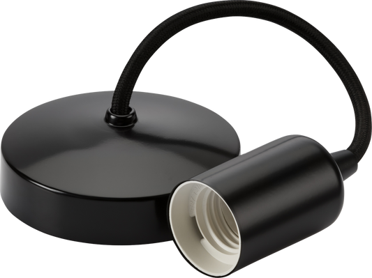 Knightsbridge 8270MB 6'' E27 Contemporary Pendant Set Matt Black