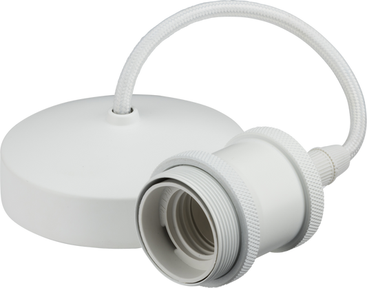 Knightsbridge 8271MW 6'' E27 Vintage Pendant Set Matt White