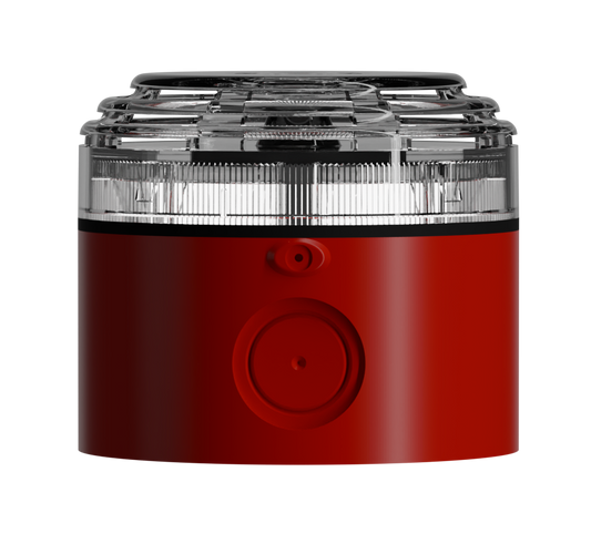 Switchtec 91095 Sirena Escape EN54-3 Multi LED Sounder FA Surface Mount Alarm & LED Beacon with Deep Base 12-24VDC Red IP65