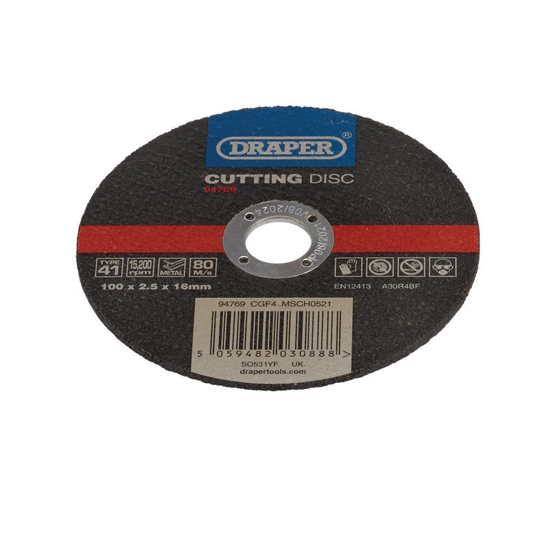Draper CGF4 100 x 166 x 2.5mm Metal Cutting Disc
