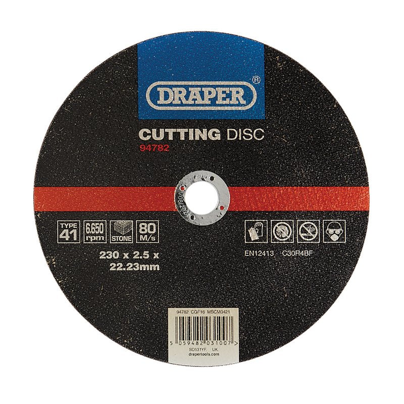 Draper CGF16 230 x 22.23 x 2.5mm Flat Stone Cutting Disc