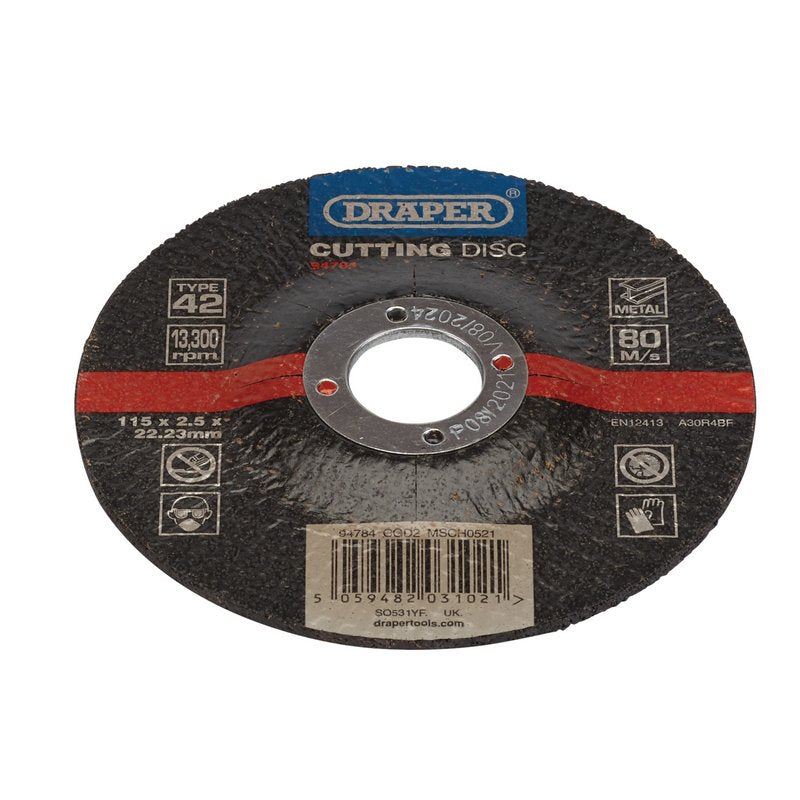 Draper CGD2 115 x 22.23 x 2.5mm DPC Metal Cutting Disc