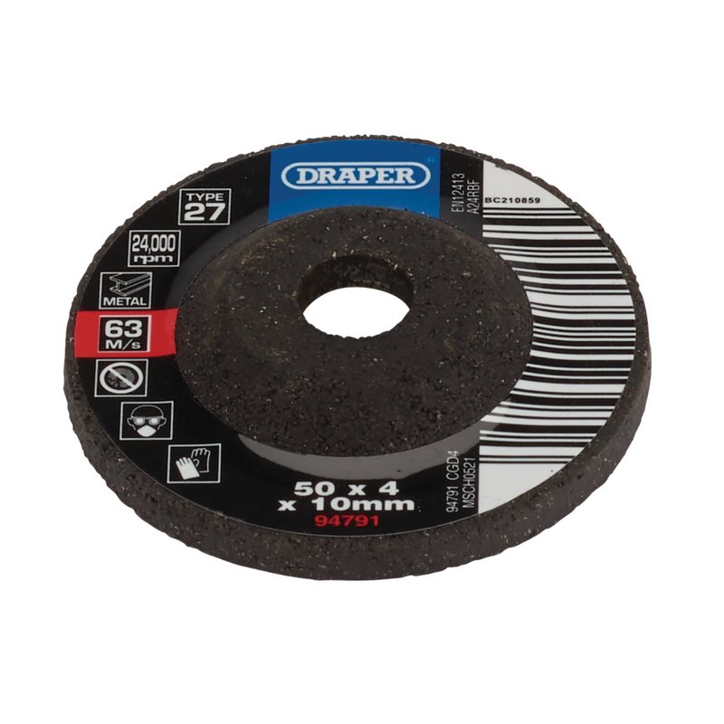 Draper CGD4 50 x 10 x 4mm DPC Metal Grinding Discs