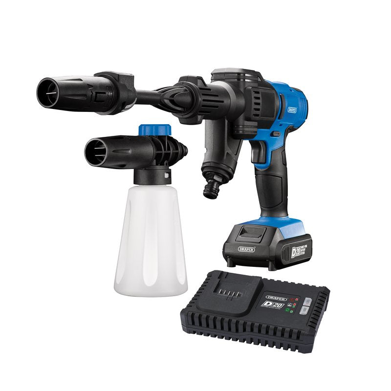 Draper D20PW16BARKIT D20 20V Cordless Pressure Washer Kit with 1x 2ah Battery & Charger