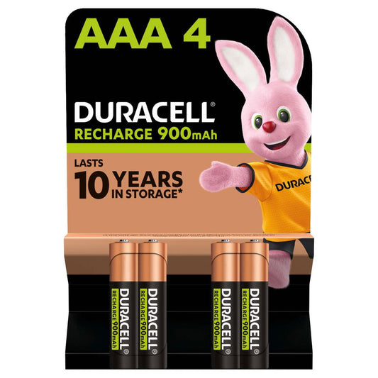Duracell MN2400B4R900 AAA Rechargable 900mAH 4 Pack