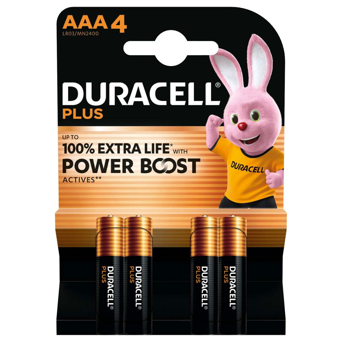 Duracell Plus Power MN2400B4 AAA 4 Pack