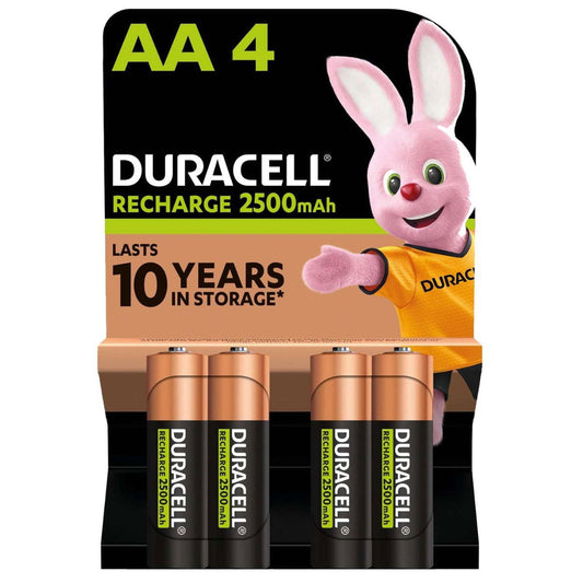 Duracell MN1500B4R2500 AA Rechargable 2500mAH 4 Pack