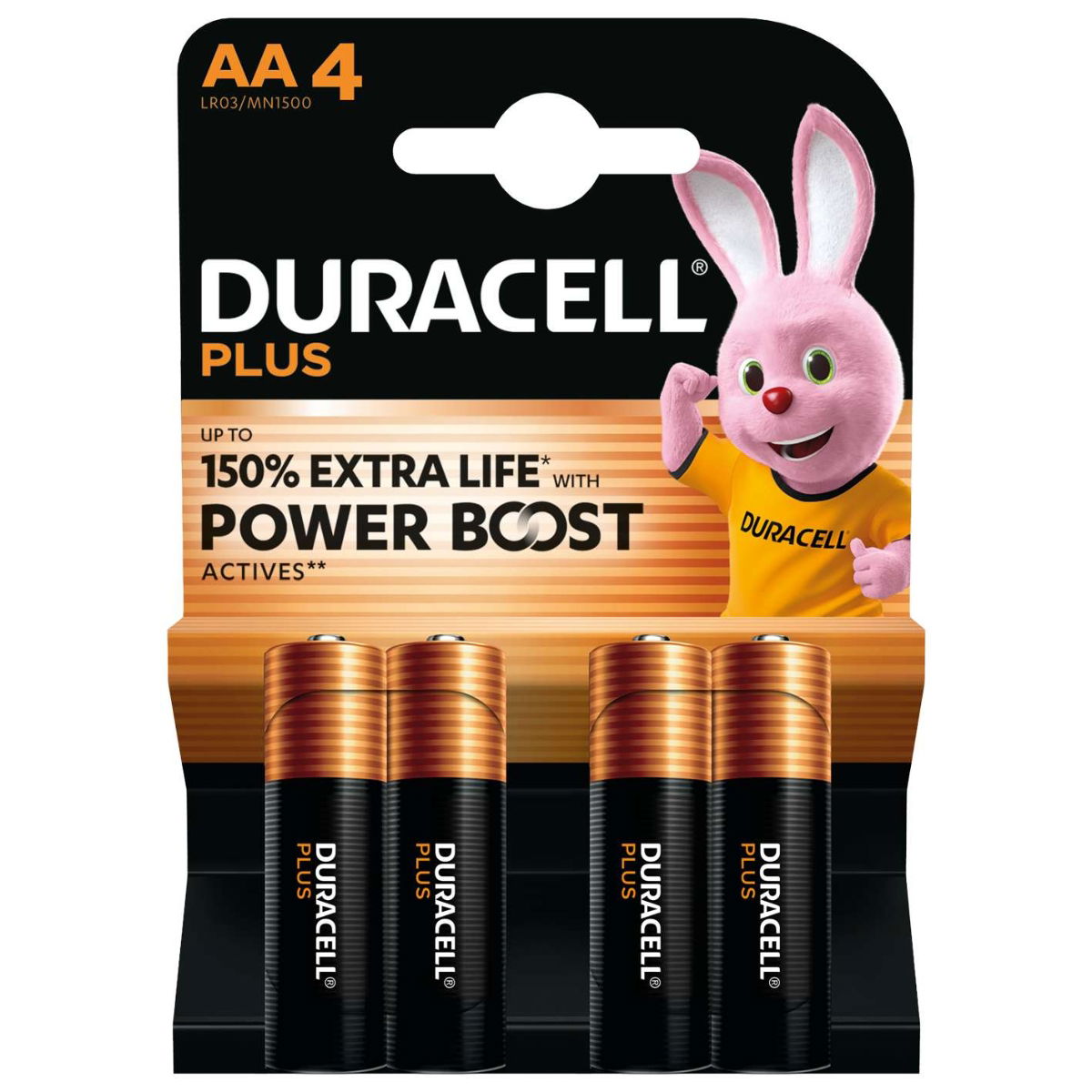 Duracell Plus Power MN1500B4 AA 4 Pack