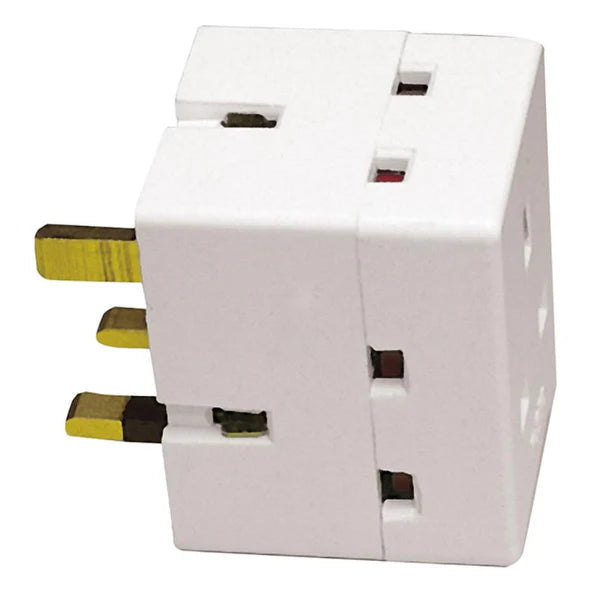 Niglon AD313 13A 3 Way Fused Plug Adaptor White