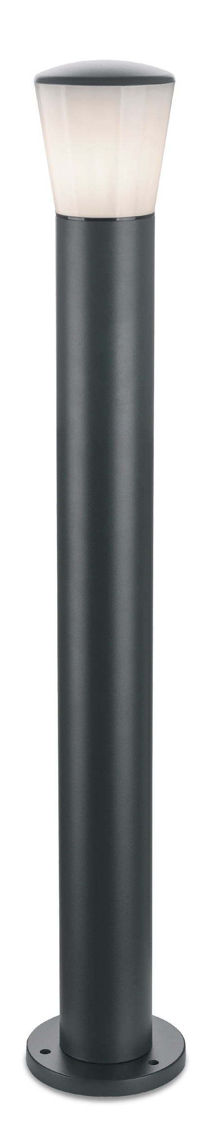 Kosnic ALBP-OPL Albury E27 800mm Bollard with Opal Shade IP65 Dark Grey