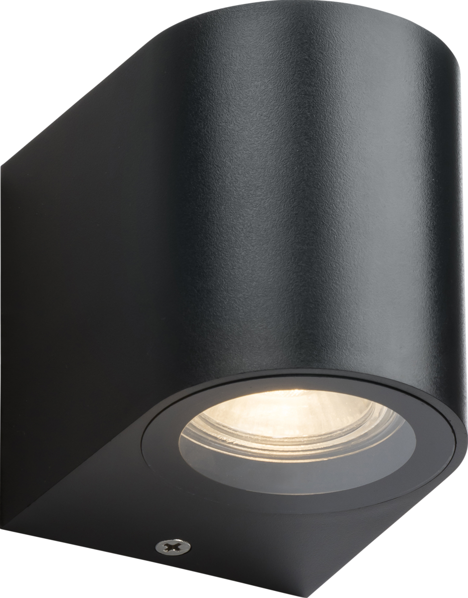 Knightsbridge ALC1BK GU10 Curved Single Wall Light Black