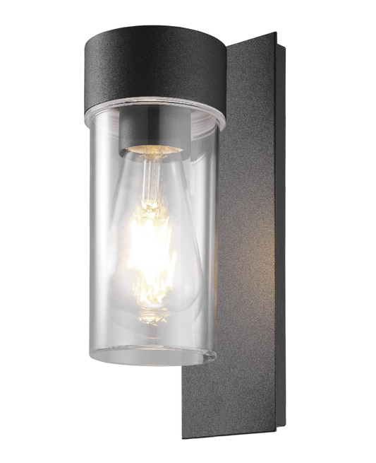 Kosnic ALP-BLK Alpine E27 Modern Wall Lantern IP44 Black