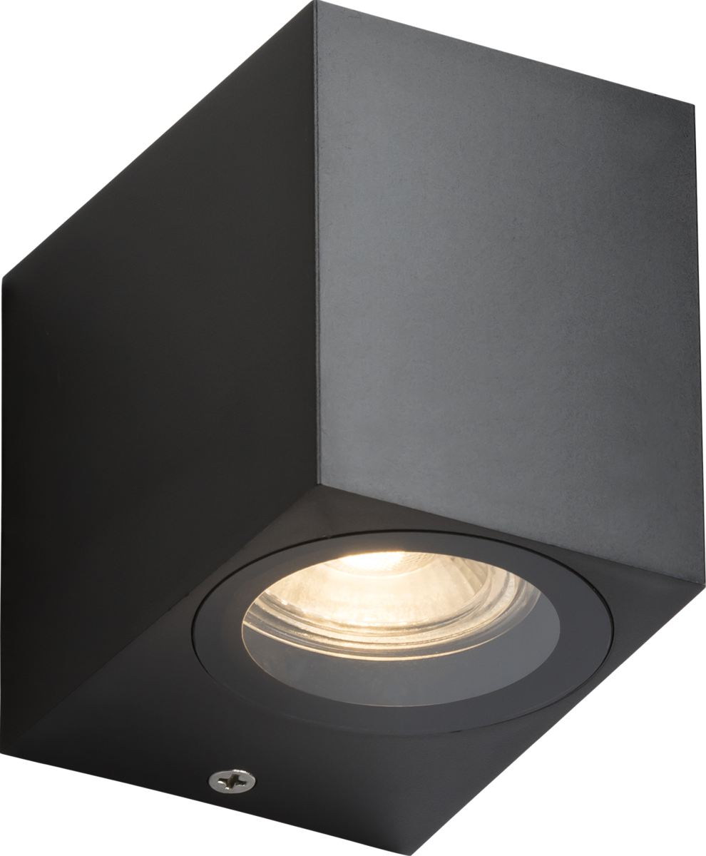 Knightsbridge ALS1BK GU10 Square Single Wall Light Black