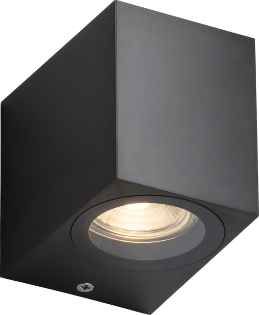 Knightsbridge ALS1BK GU10 Square Single Wall Light Black