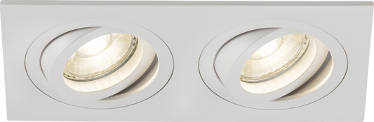 Knightsbridge AMA2TSW  2 x GU10 Square Tilt Downlight White