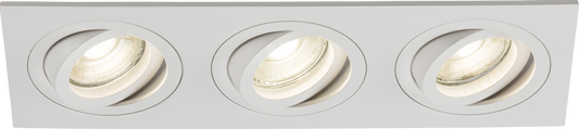 Knightsbridge AMA3TSW  3 x GU10 Square Tilt Downlight White