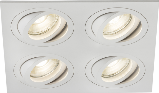 Knightsbridge AMA4TSW  4 x GU10 Square Tilt Downlight White