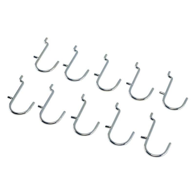 Bunker® AMS400-JH Metal J Hooks for Back Panel / Pegboard (Pack of 10) Black