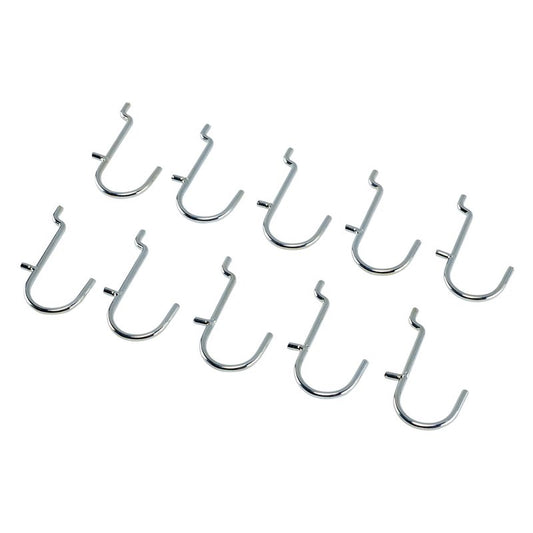 Bunker® AMS400-JH Metal J Hooks for Back Panel / Pegboard (Pack of 10) Black
